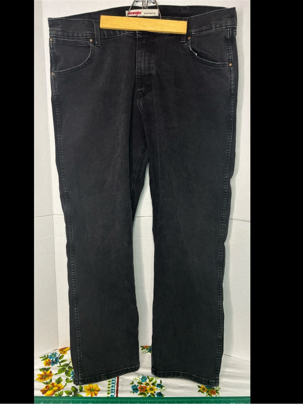 Wrangler Men's Slim Straight/88 Black Jeans 38X30 Casual Westernwear